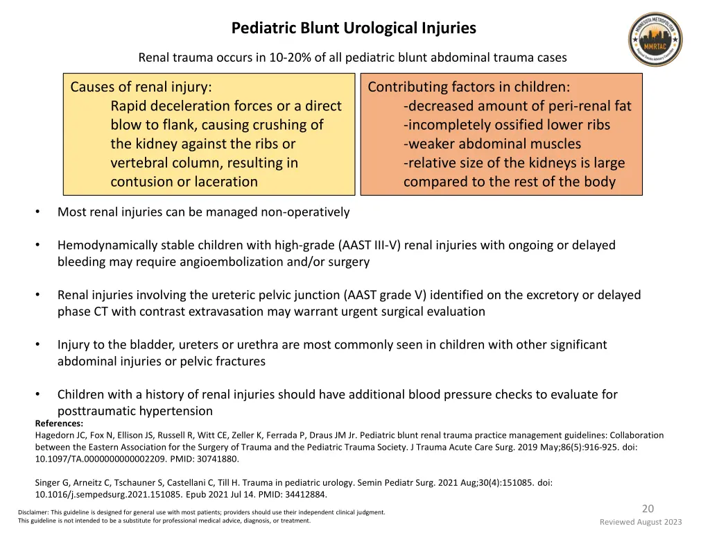 pediatric blunt urological injuries