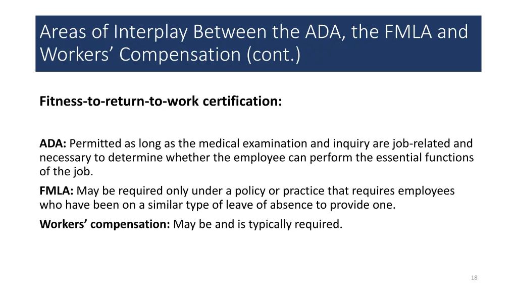 areas of interplay between the ada the fmla 5