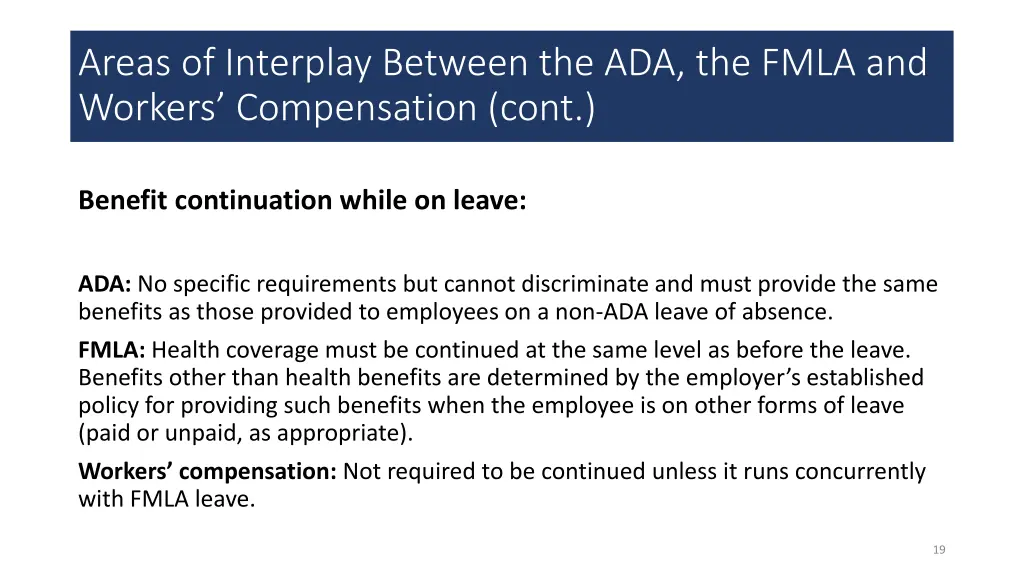 areas of interplay between the ada the fmla 6