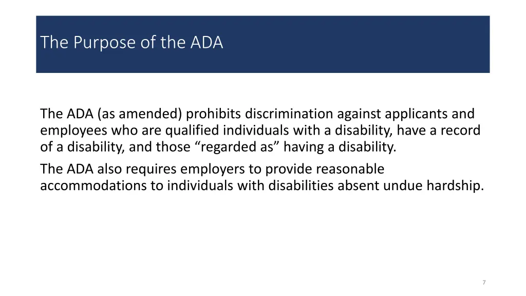 the purpose of the ada