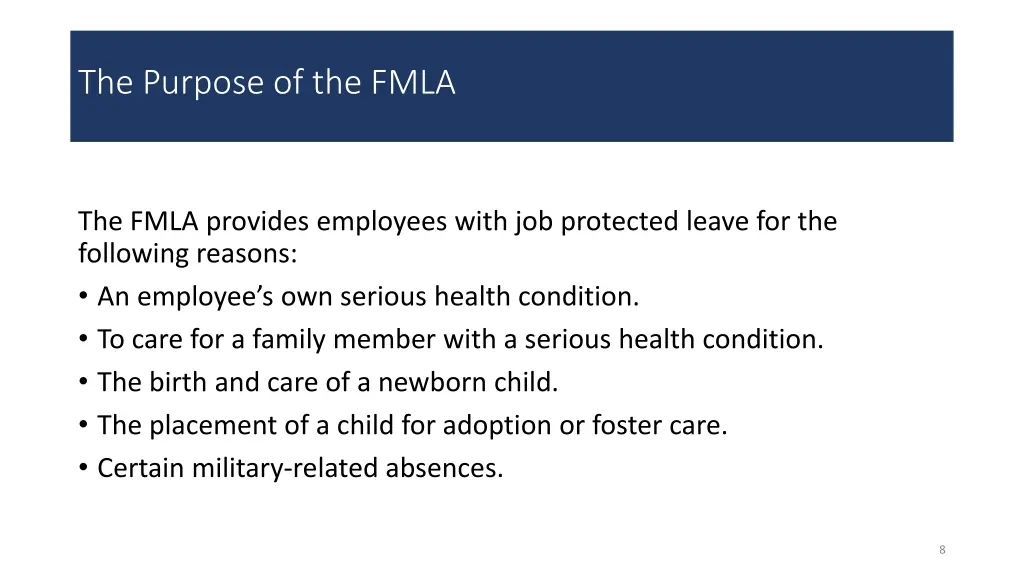 the purpose of the fmla