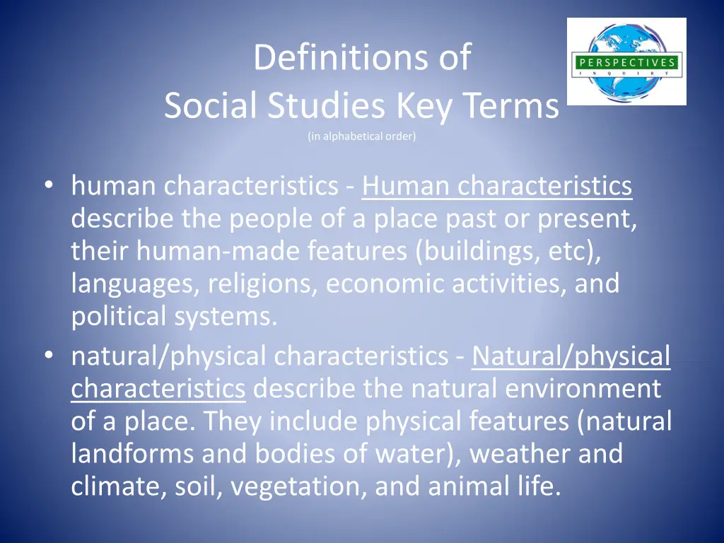 definitions of social studies key terms 2