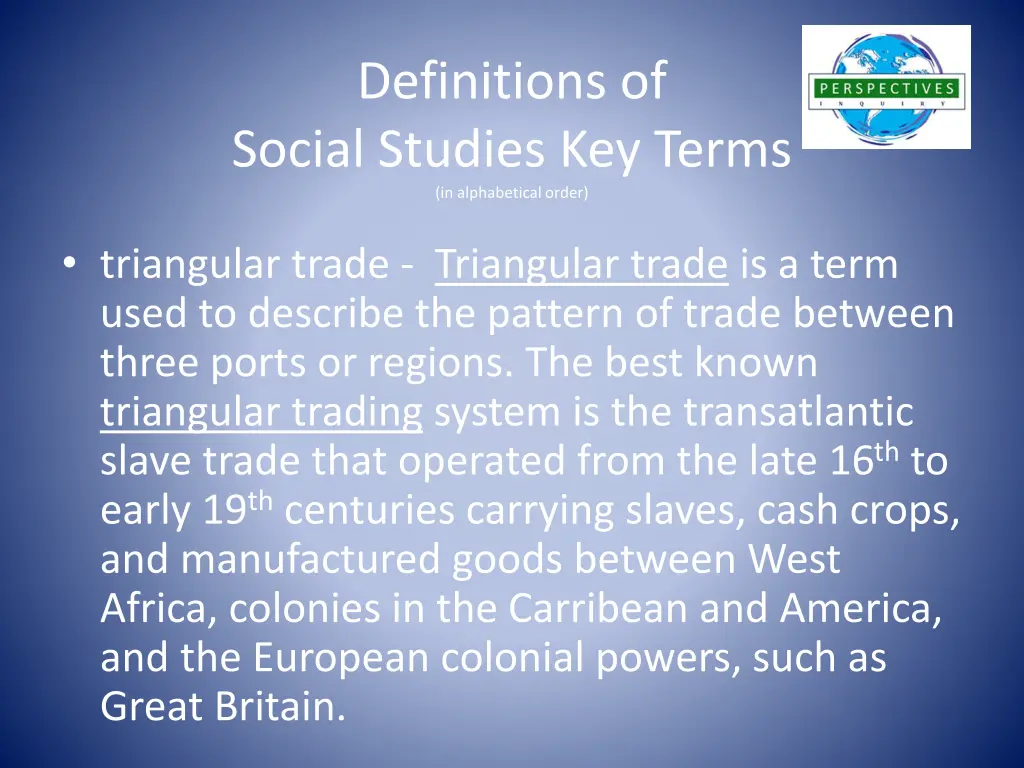 definitions of social studies key terms 5