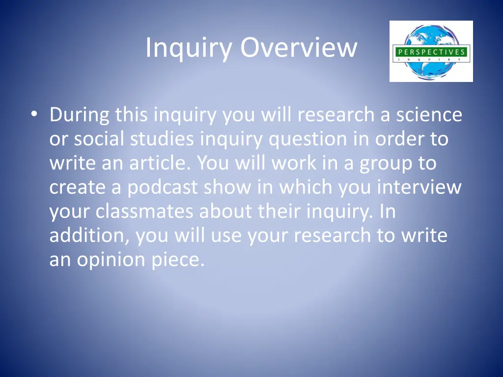 inquiry overview