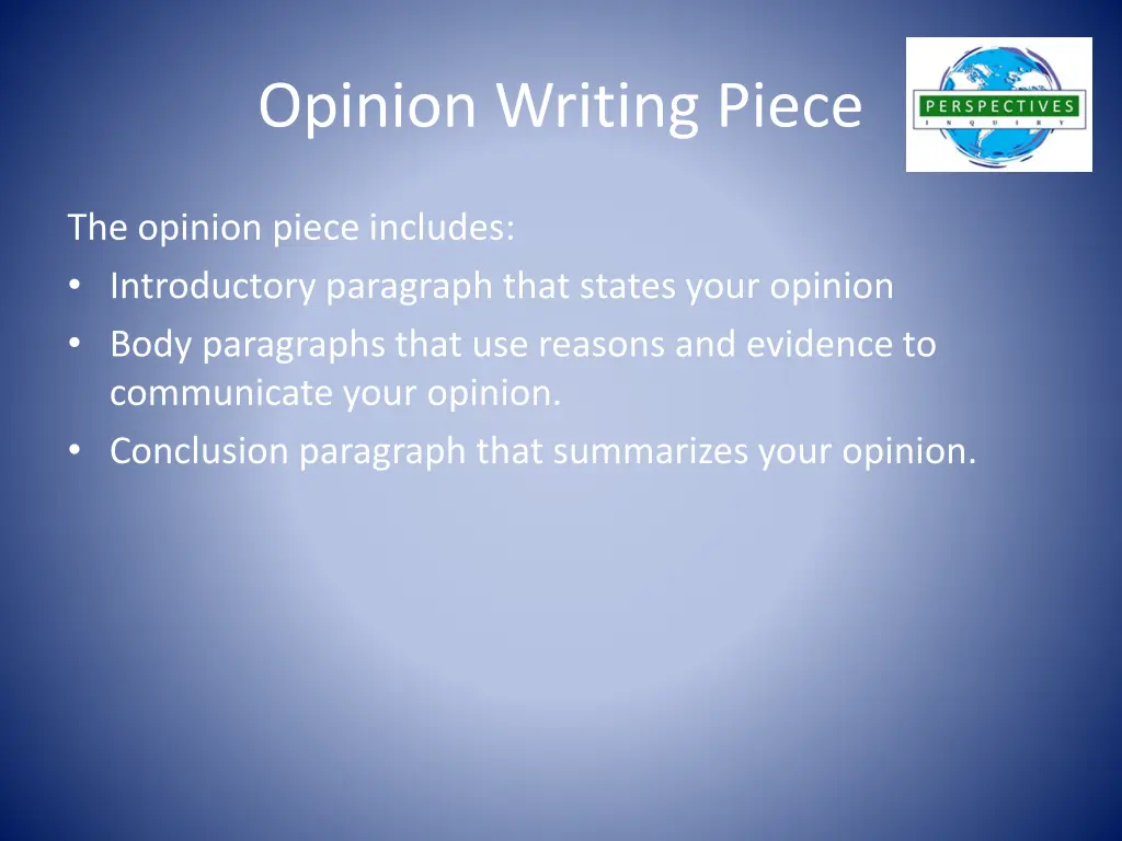 opinion writing piece