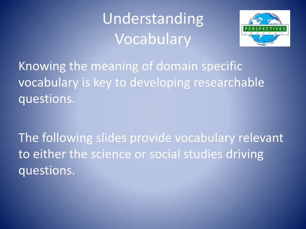 understanding vocabulary