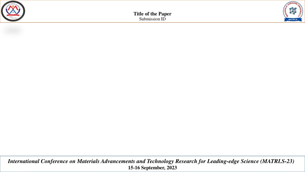 title of the paper submission id 11