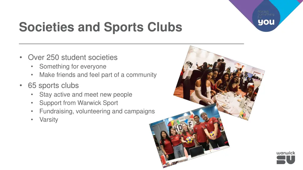 societies and sports clubs