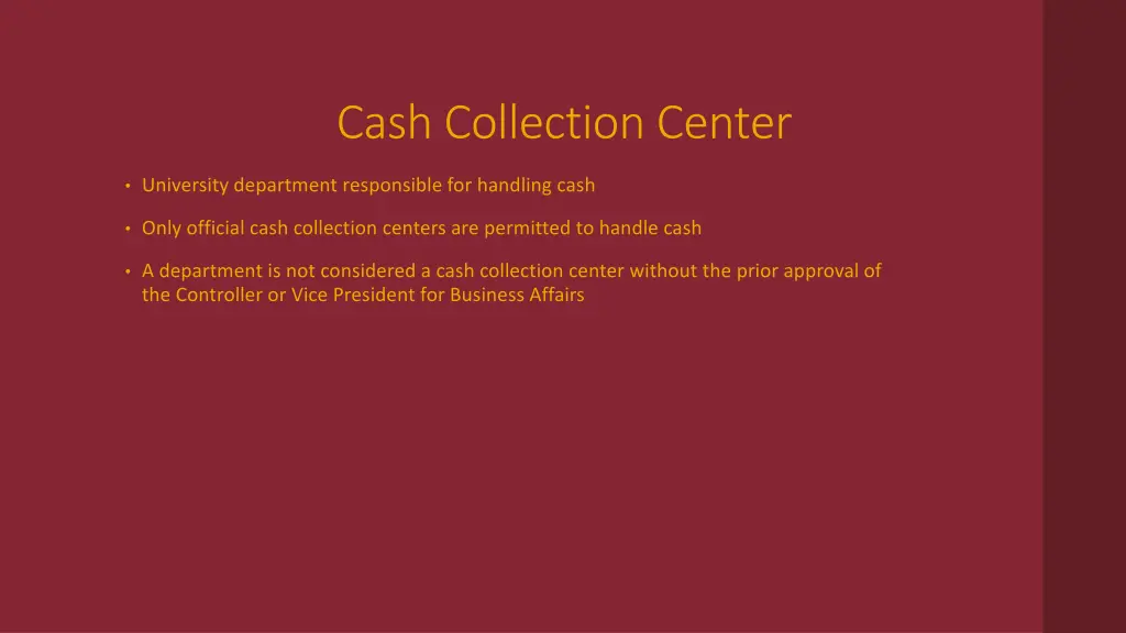 cash collection center