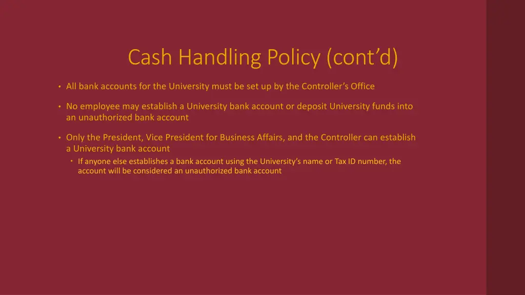 cash handling policy cont d 1