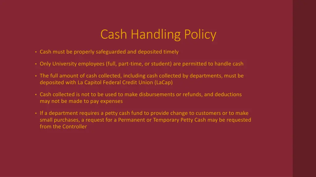 cash handling policy