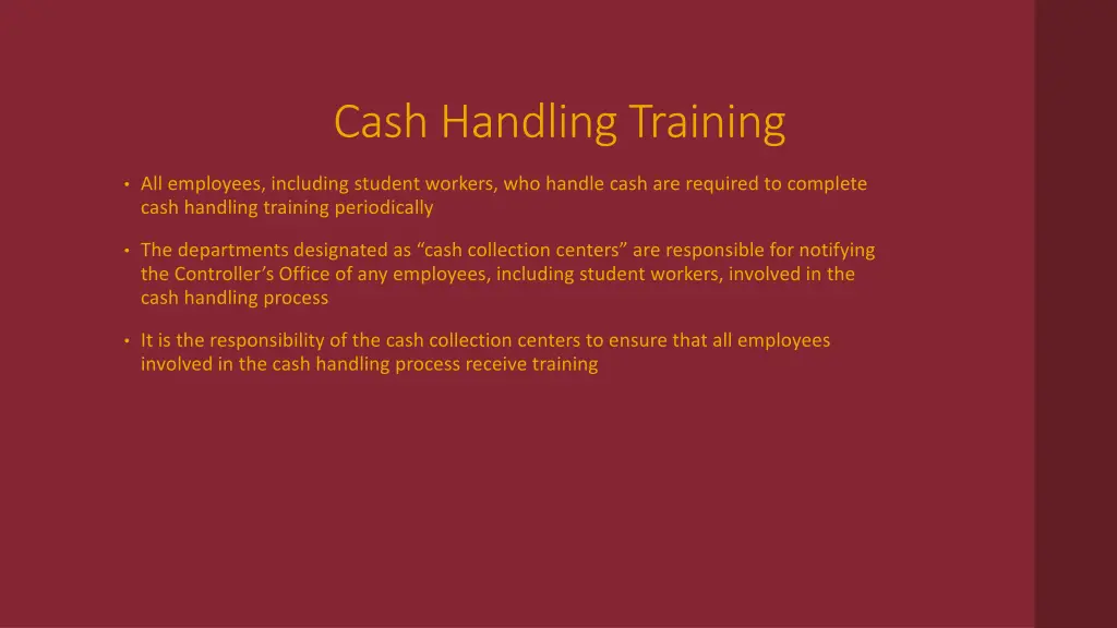 cash handling training