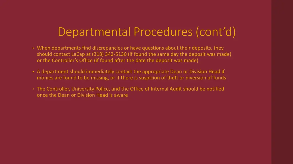 departmental procedures cont d 2