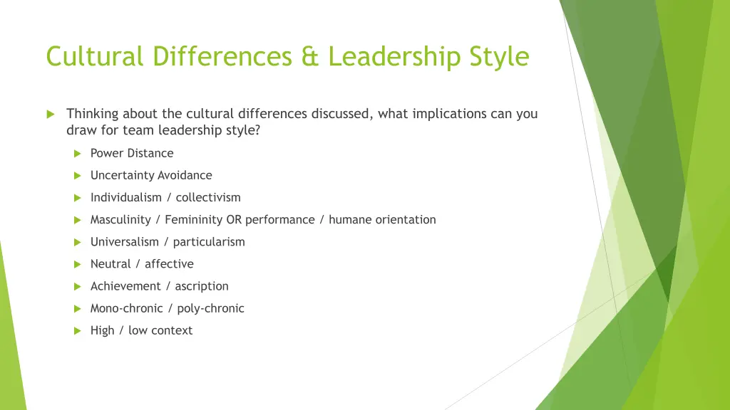 cultural differences leadership style