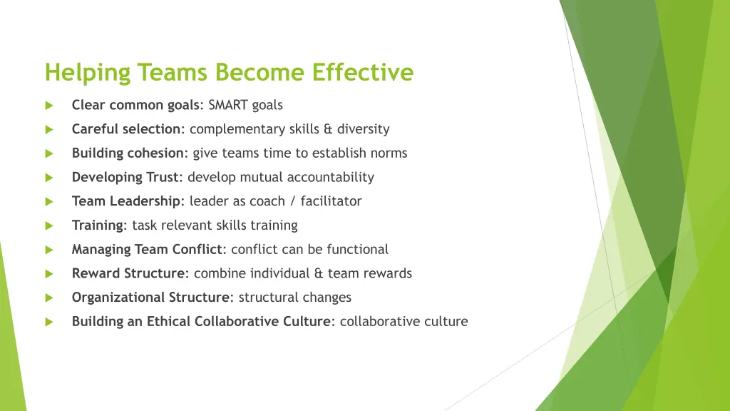 helping teams become effective