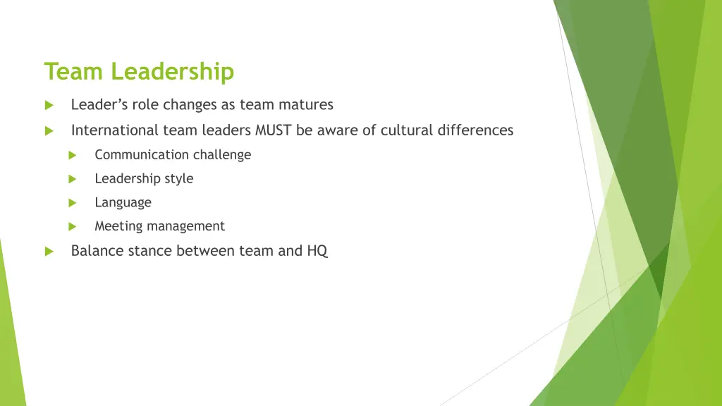 team leadership