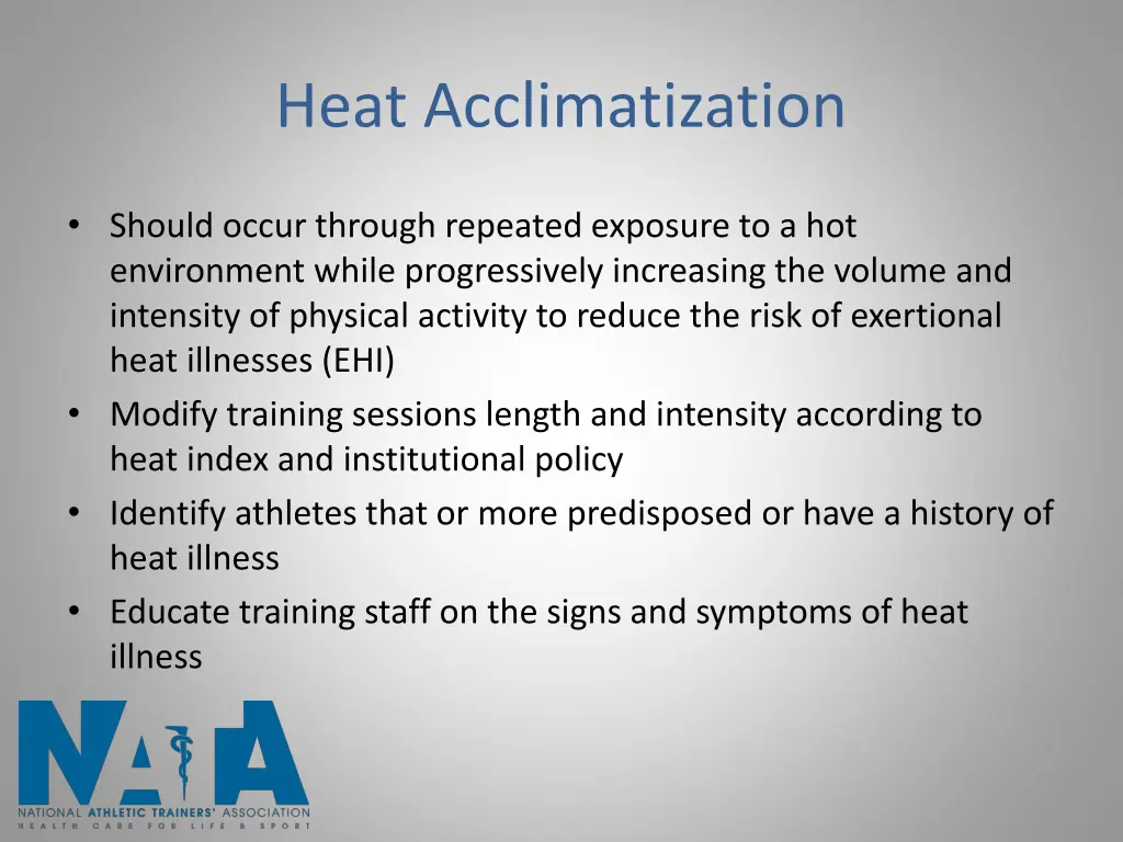 heat acclimatization