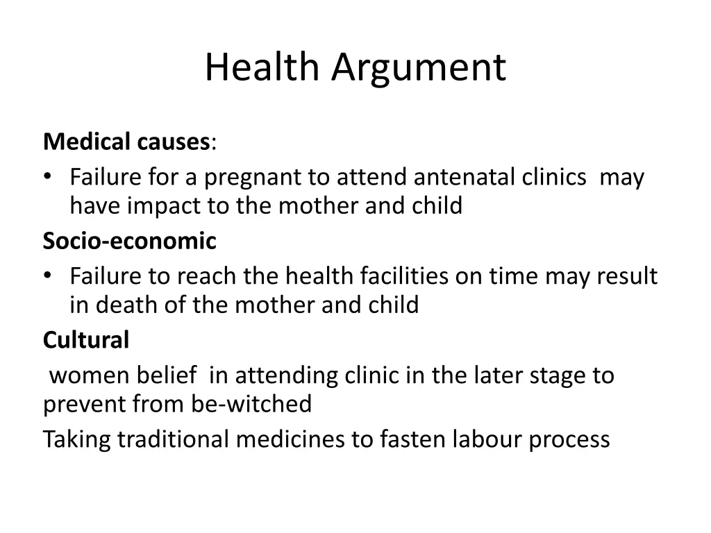health argument