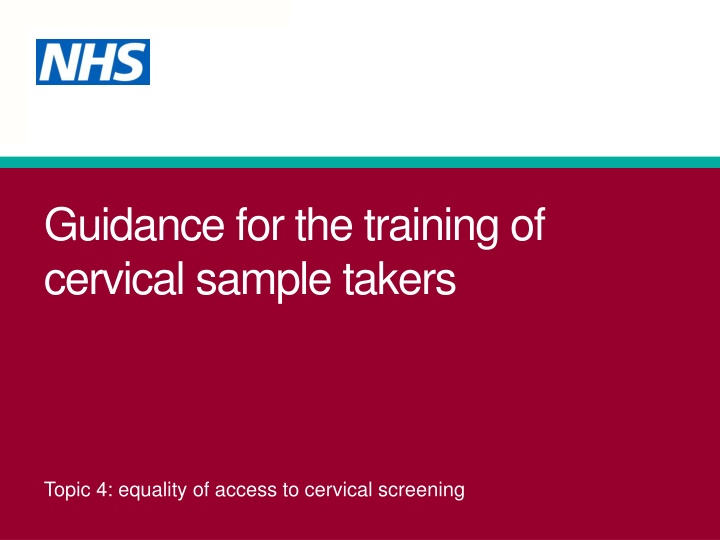 guidance for the training of cervical sample