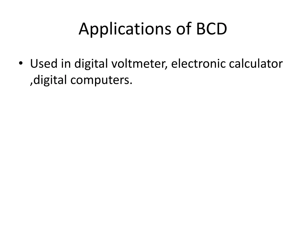 applications of bcd