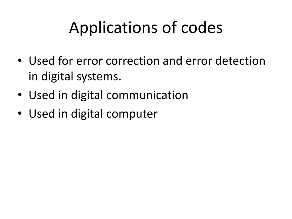 applications of codes