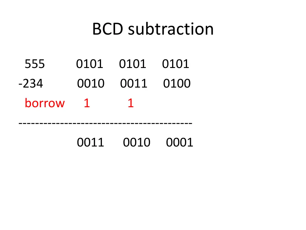 bcd subtraction 1