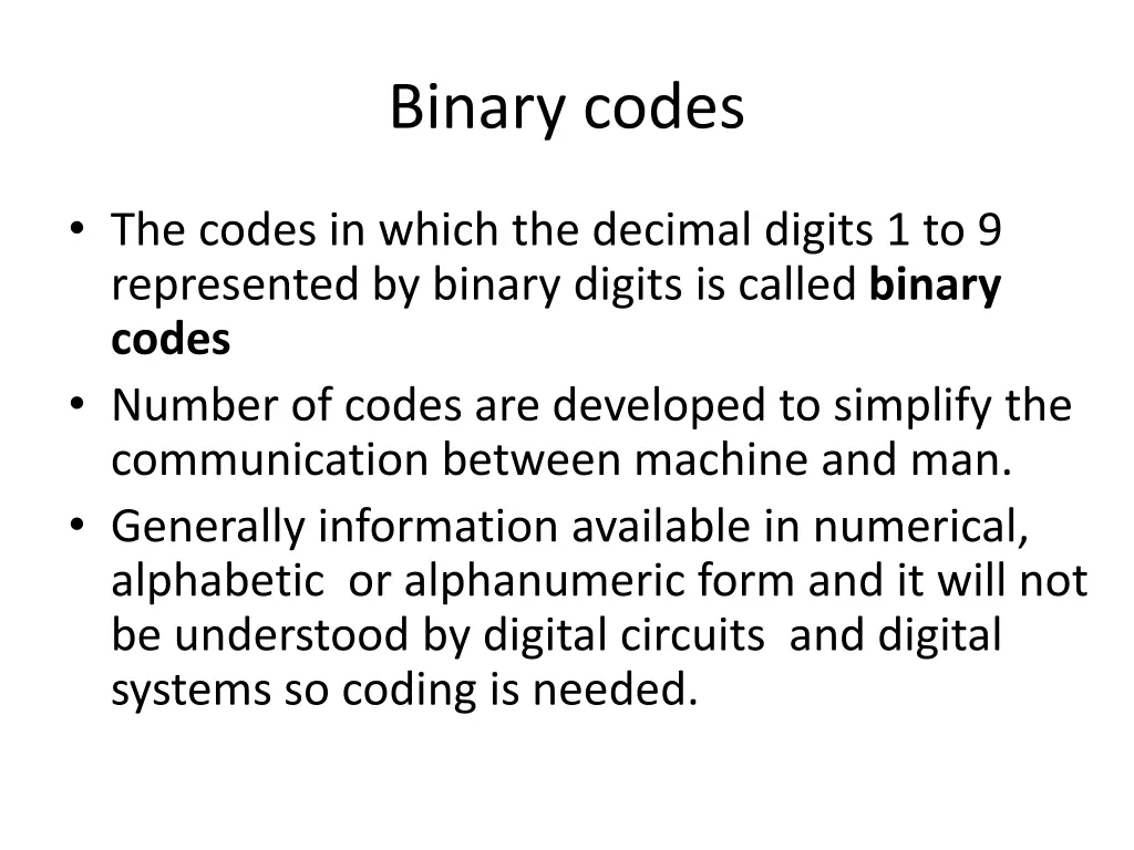 binary codes