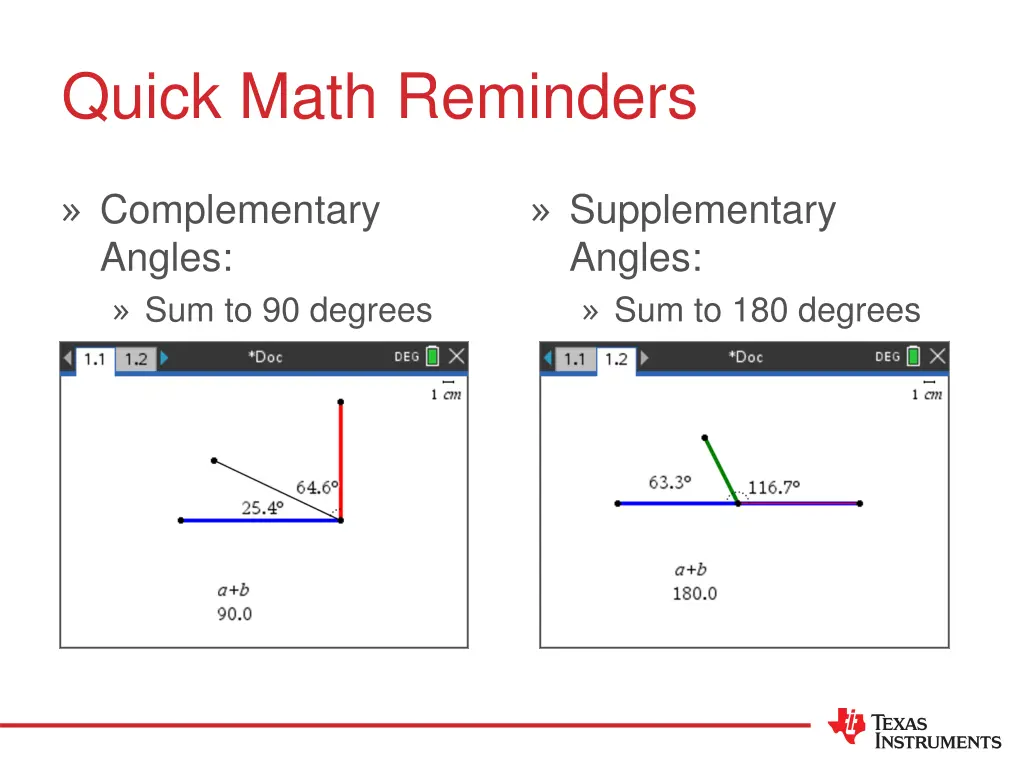 quick math reminders