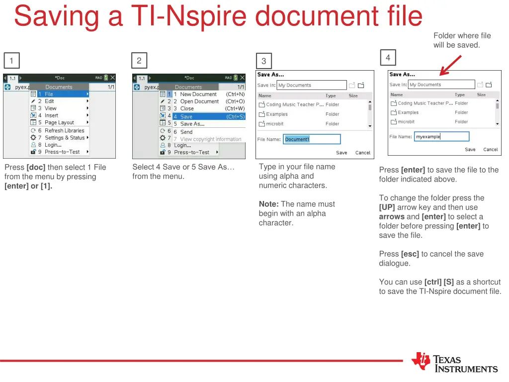 saving a ti nspire document file