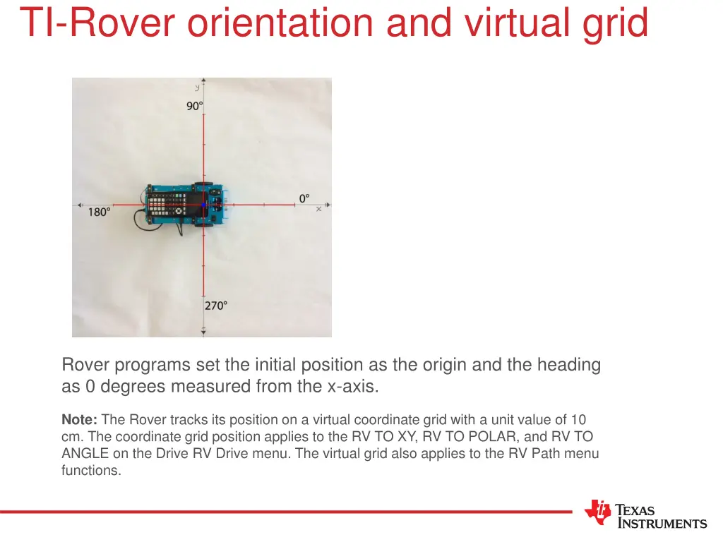 ti rover orientation and virtual grid