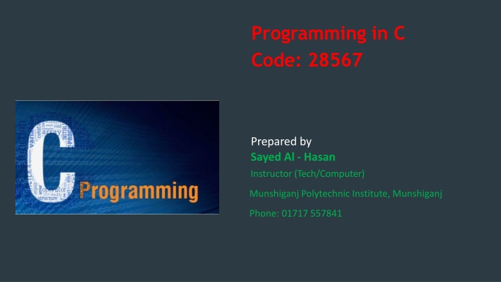 programming in c code 28567