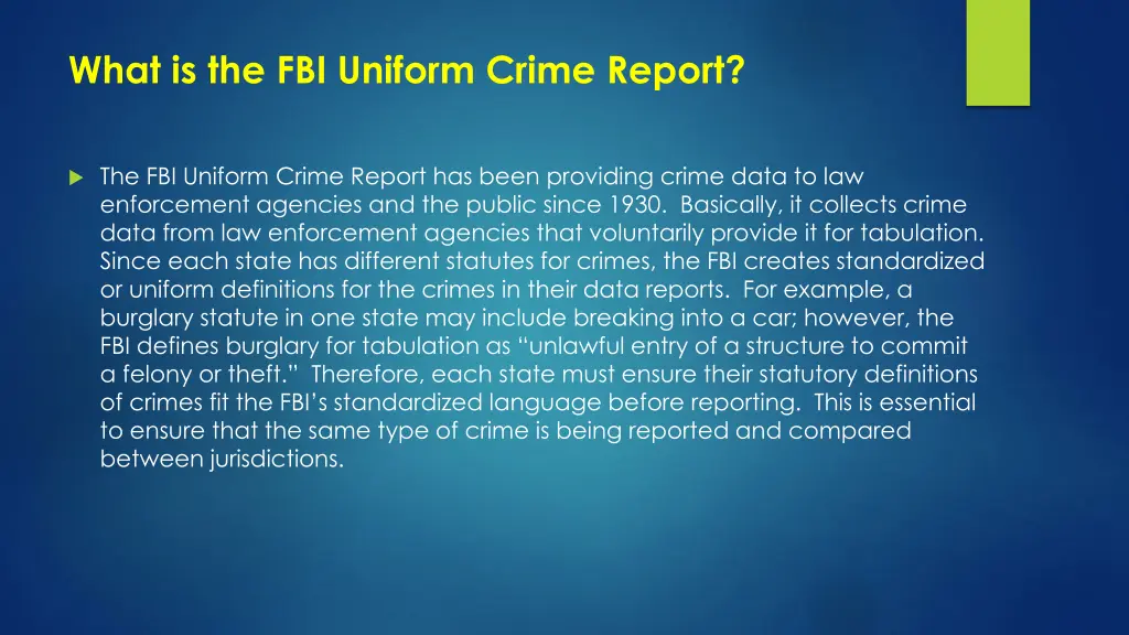 what is the fbi uniform crime report