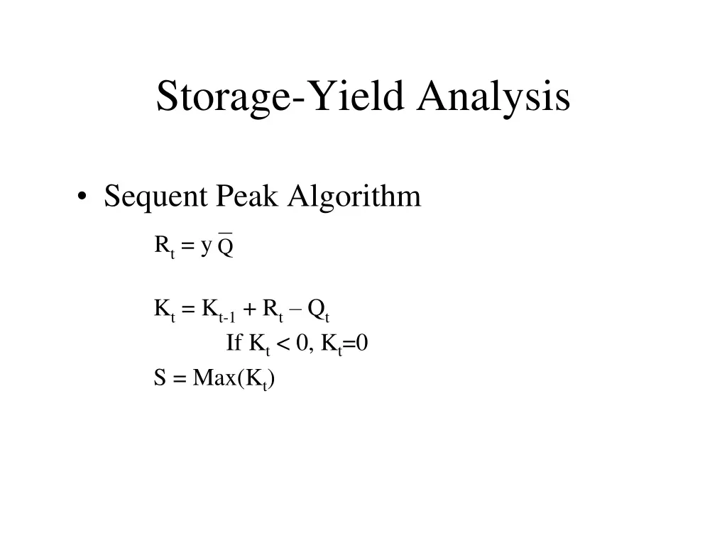 storage yield analysis
