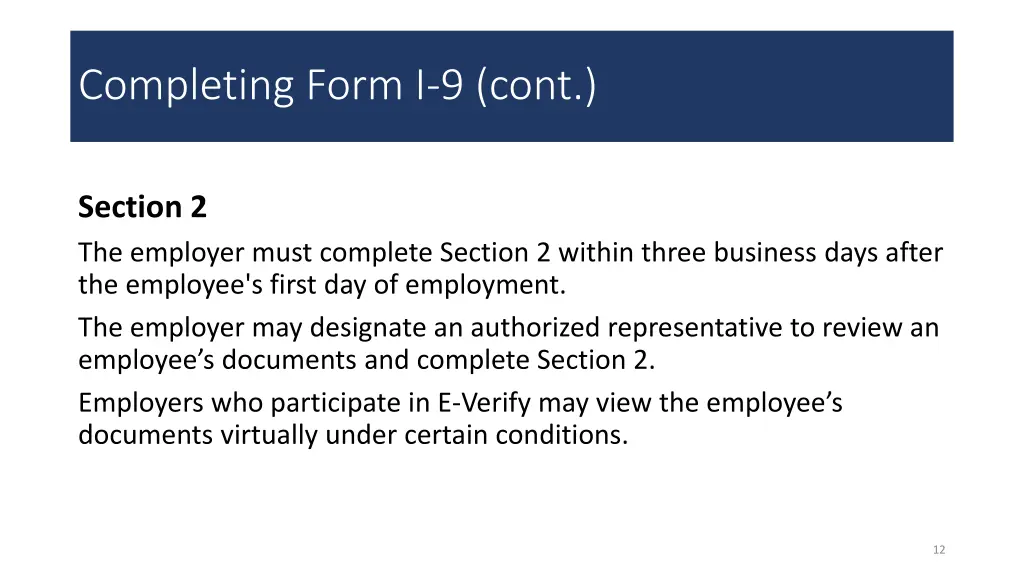 completing form i 9 cont