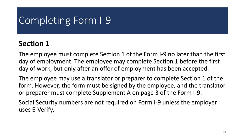 completing form i 9