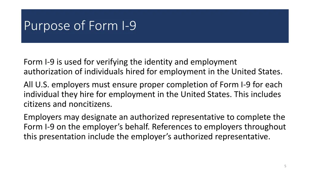 purpose of form i 9