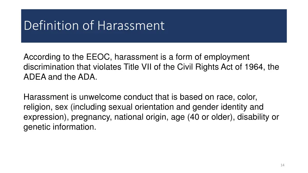 definition of harassment