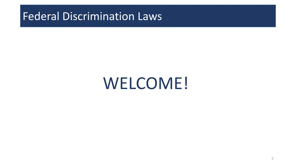 federal discrimination laws