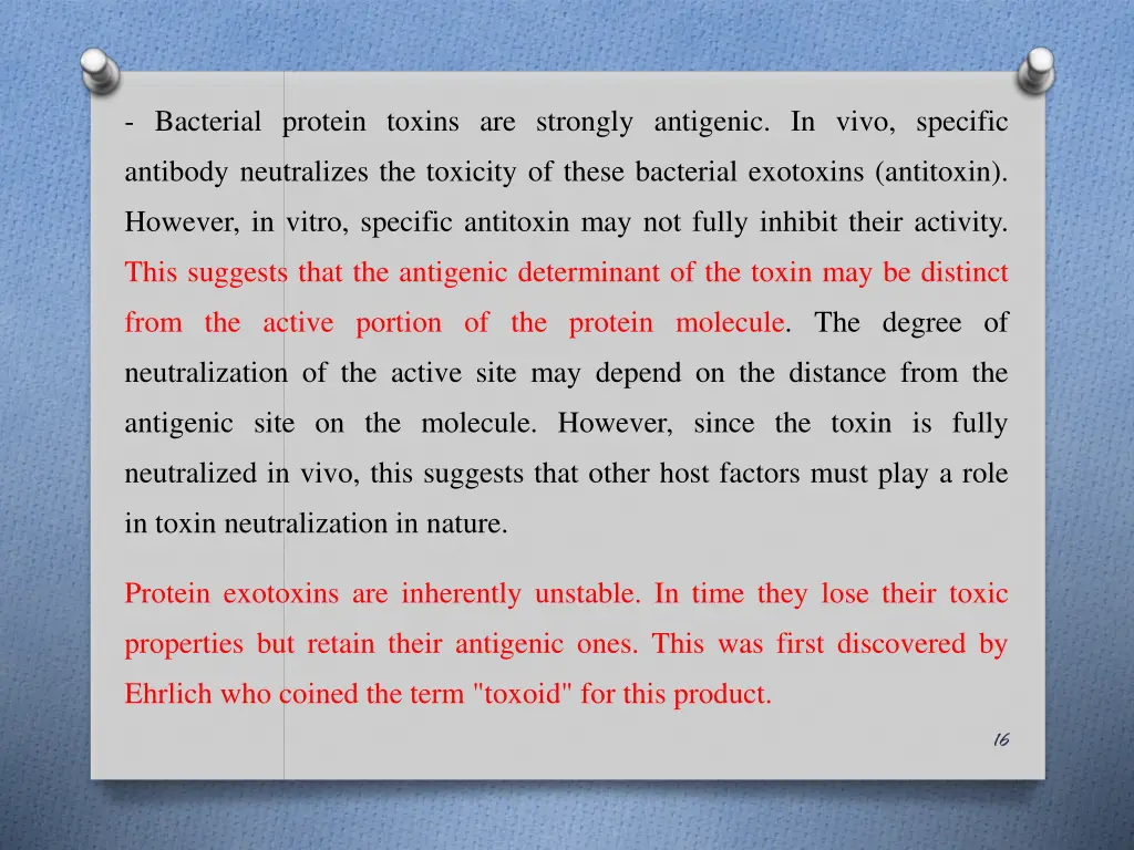 bacterial protein toxins are strongly antigenic