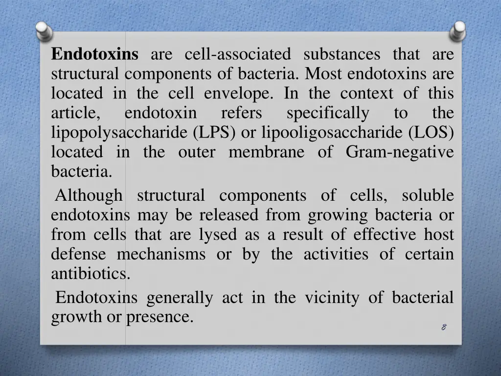 endotoxins are cell associated substances that