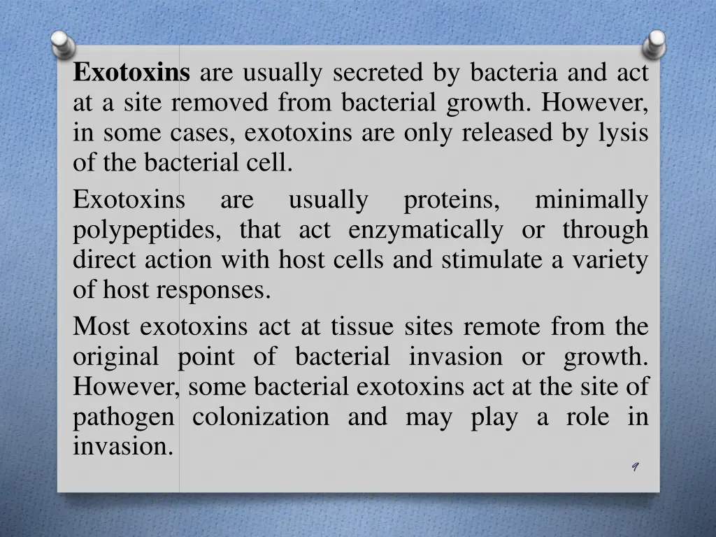 exotoxins are usually secreted by bacteria