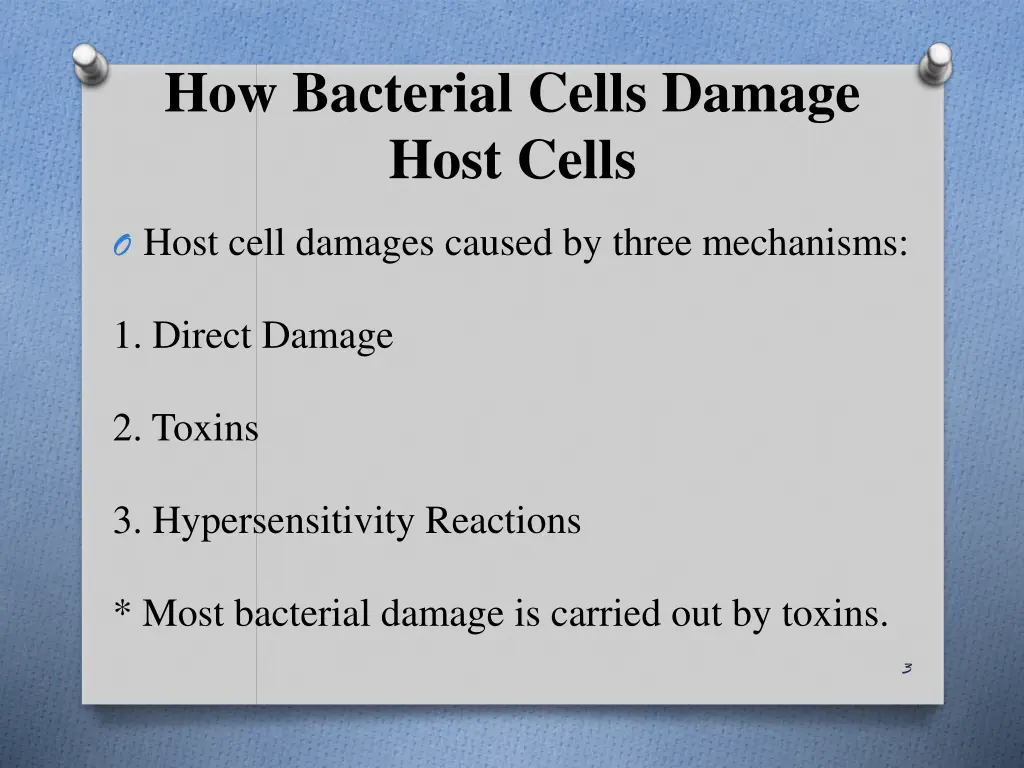 how bacterial cells damage host cells