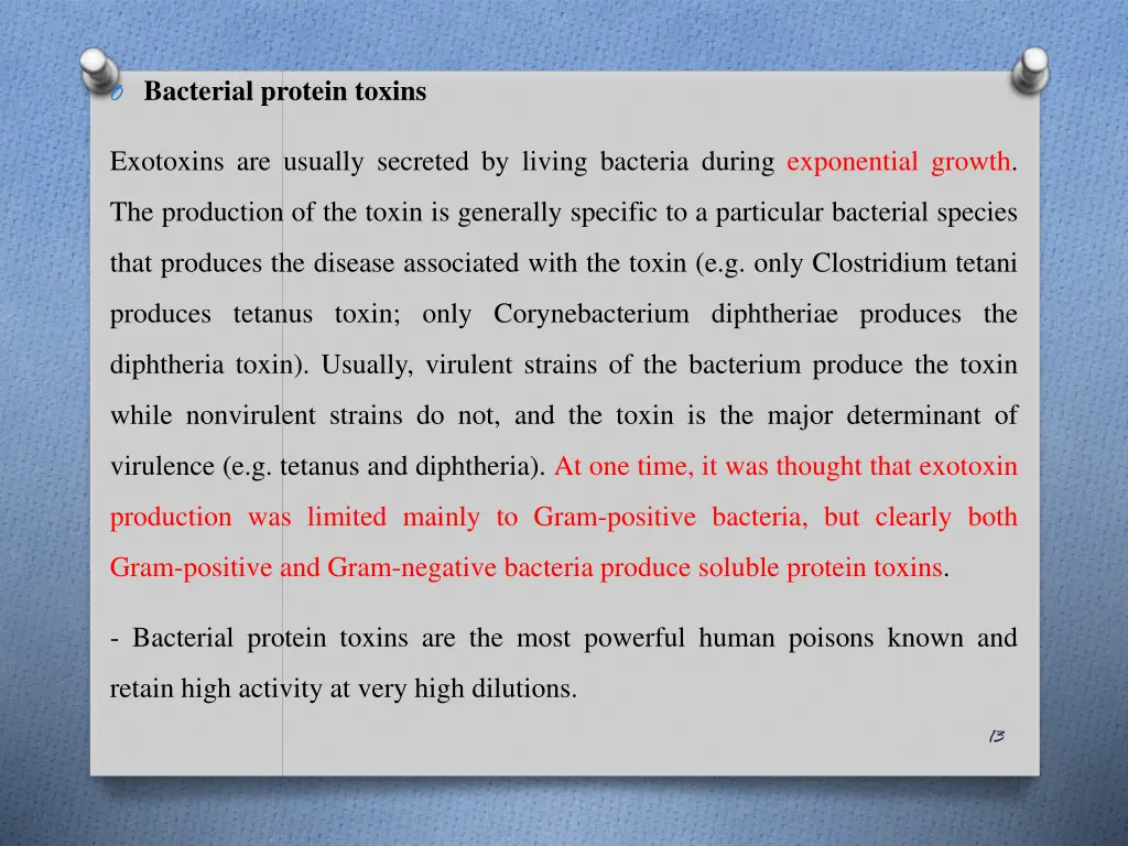 o bacterial protein toxins