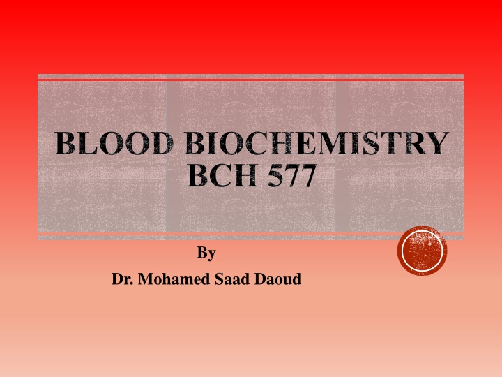 blood biochemistry bch 577