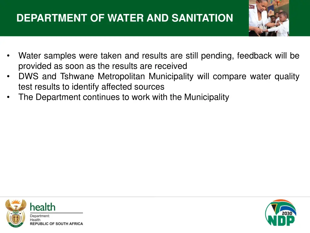 department of water and sanitation