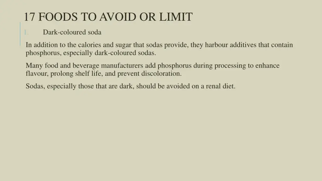 17 foods to avoid or limit