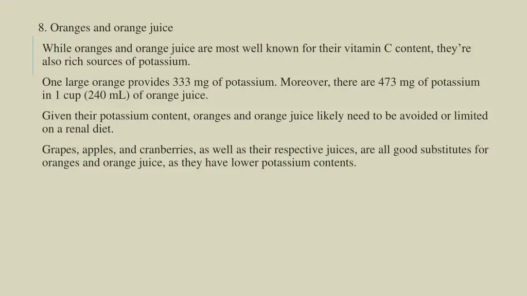 8 oranges and orange juice