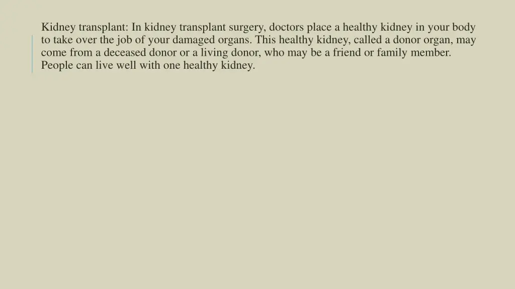 kidney transplant in kidney transplant surgery