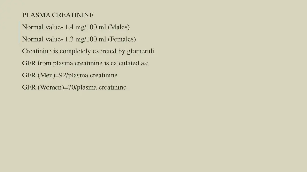 plasma creatinine