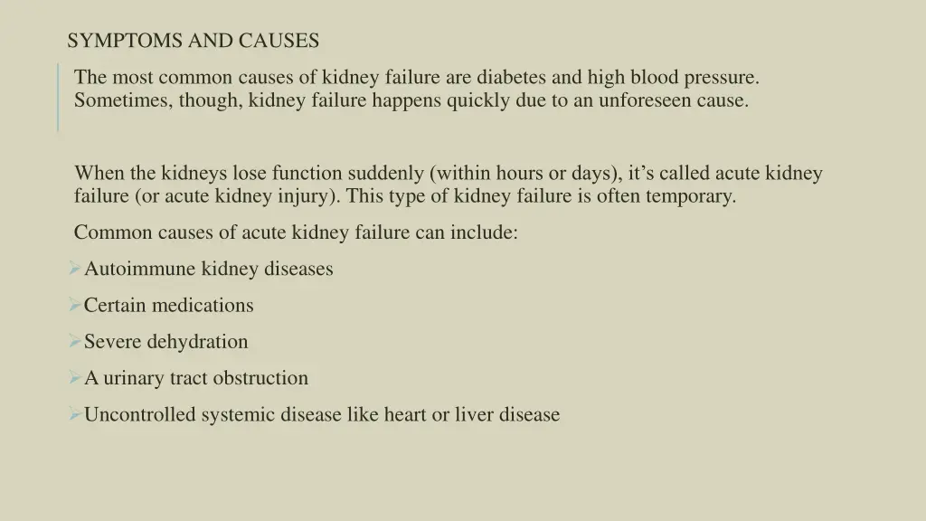 symptoms and causes